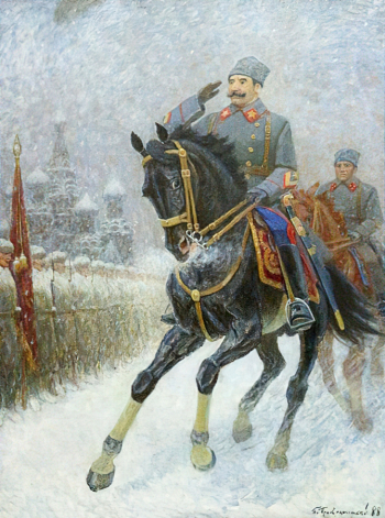 Преображенский Борис Владимирович. Парад 7 ноября 1941 года. С.М.Будённый. Холст, масло. 203х151,5. 1988. Государственный музей обороны Москвы.