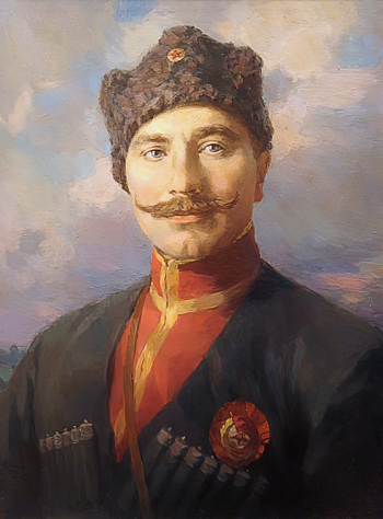 Шрамм Эдуард Владимирович. Будённый Семён Михайлович. Холст, масло. 66х50. 1986. Государственный мемориальный музей А.В.Суворова.