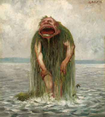 Теодор Киттельсен. Морской тролль. Холст, масло. 28,3х25. 1881. Национальный музей искусства, архитектуры и дизайна (Осло).