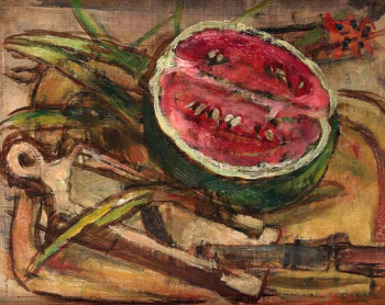 Мари-Луиза фон Мотешички. Арбуз. Холст, масло. 39,7х50,1. 1954. Частная коллекция.