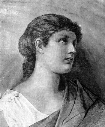 Неизвестный художник. Вера - портрет-аллегория. Бумага, гравюра. 1885. Частное собрание.