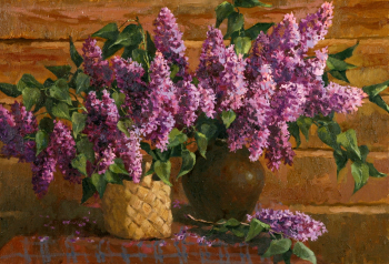 Поликарпов Николай Изосимович. Сирень. Холст, масло. 55х80. 2006. Частное собрание.