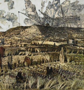 Протопопов Владимир Викторович. ЛЭП в Хакассии. Холст, масло. 80х75. 1980. Новосибирский государственный художественный музей.