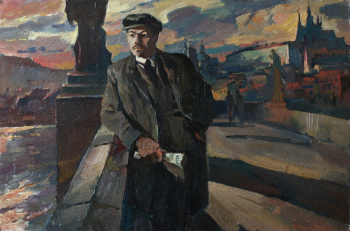 Овечкин Николай Васильевич. Думы о России (Ленин в Праге). Картон, масло. 46х68. 1970. Частное собрание.