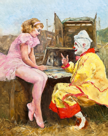 Пал Фрид. Цирк. Холст, масло. 76,5х61. 20 век. Частная коллекция.