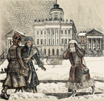 Воронков Николай Львович. Дом Пашкова. Бумага, цветная автолитография. 60х63. 1986. Тульский музей изобразительных искусств.