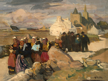 Люсьен Симон. Бретонцы. Холст, масло. 35х47. 1907. Государственный Эрмитаж.