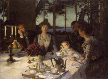 Люсьен Симон. Разговор в сумерках. Холст, масло. 140х190. Национальный музей Швеции.