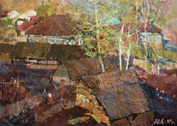 Лобузнов Юрий Георгиевич. Старое Кемерово. Холст, масло. 50,3х70. 1957. Новокузнецкий художественный музей.