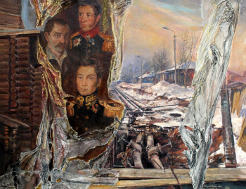 Гладун Ирина Ивановна. Улица декабристов в Чите. Холст, масло, марля. 130х200. 1989. Музейно-выставочный центр Забайкальского края.