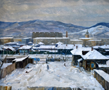 Форов Владимир Иванович. Первый снег в Чите. Холст, масло. 75х90. 1989. Музейно-выставочный центр Забайкальского края.