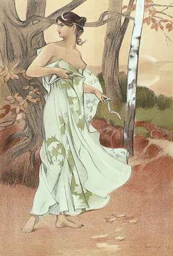 Огюст Донней. Артемида. Бумага, цветная литография. 40,5х30,6. 1898. Государственный музей изобразительных искусств имени А.С.Пушкина.