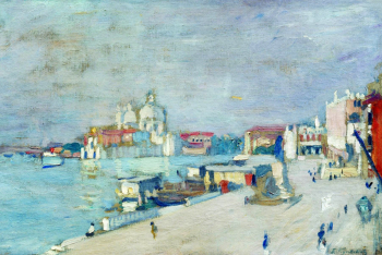Кустодиев Борис Михайлович. Ницца. Холст, масло. 37х56. 1913. Витебский художественный музей.