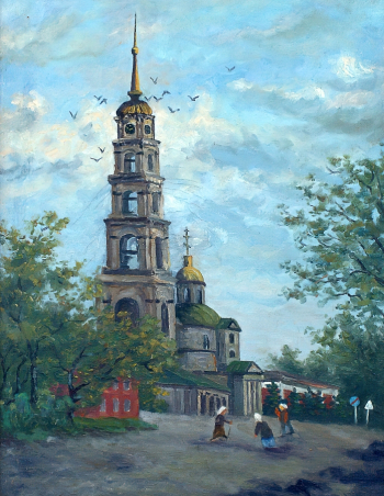 Котусенко Иван Маркович. Введенская церковь в Кашире. Холст, масло. 64,5х50,5. 20 век. Ступинский историко-краеведческий музей.