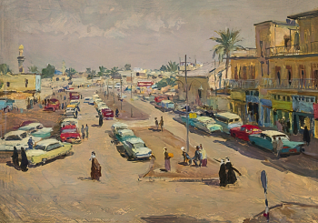 Осенев Николай Иванович. Багдад. Полдень. Картон, масло. 49,5х70. 1961. Иркутский областной художественный музей имени В.П.Сукачева.