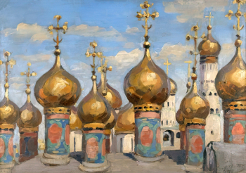 Леблан Михаил Варфоломеевич. Купола церквей Кремля. Холст, масло. 70х100,5. 1908. Музейное объединение `Музей Москвы`.