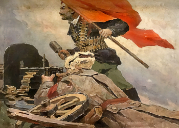 Голобоков Геннадий Григорьевич. Последний бой В.И.Чапаева. Холст, масло. 24,2х29,9. 1960-е. Дом-музей В.И.Чапаева.