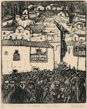 Хосе Сабогаль Диегес. Распятие. Бумага, ксилография. 35,6х32,4. 1925. Частная коллекция.