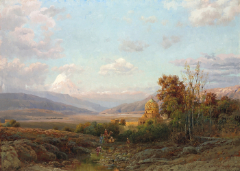 Карл Вутке. Оазис в окрестностях Тегерана. Холст, масло. 101х141. 1895. Частная коллекция.