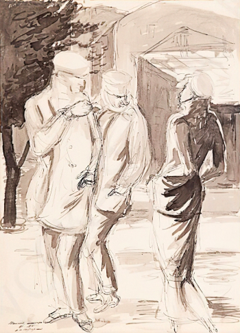 Пожарский Валериан Иванович. Тёмные личности. Бумага, тушь. 45х32. 1935. Частная коллекция.