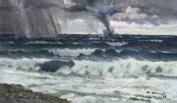 Титов Иван Филиппович. Смерч в Гурзуфе. Холст, масло. 45х75. 1977. Алупкинский дворцово-парковый музей-заповедник.