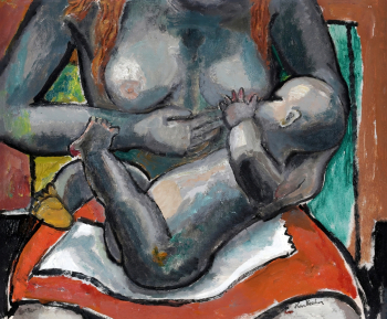 Кристиан Корнелиус Крон. Кормящая негритянка. Доска, масло. 54х65. Частная коллекция.