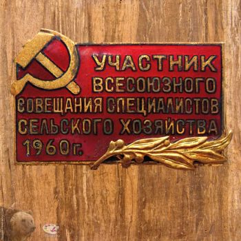 Нагрудный знак `Участник Всесоюзного совещания специалистов сельского хозяйства в Кремле`