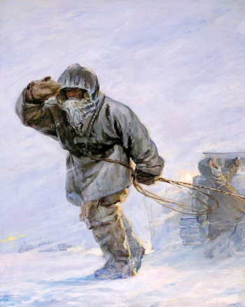Рубан Игорь Павлович. В глубь Антарктиды. Холст, масло. 144х115. 1957. Российский государственный музей Арктики и Антарктики.