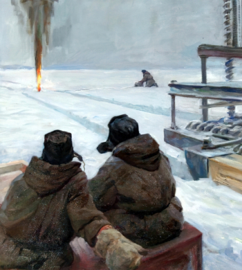 Рубан Игорь Павлович. Работа гляциологов в Антарктиде. Холст, масло. 120х100. 1966. Российский государственный музей Арктики и Антарктики.