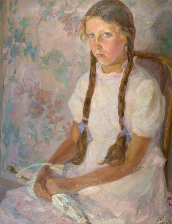 Гагарина Лидия Ивановна. Портрет девочки. Холст, масло. 69,3х53. 1940. Историко-этнографический музей-заповедник Шушенское.