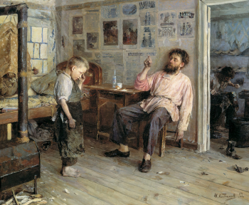 Богданов Иван Петрович. Новичок. Холст, масло. 44х53. 1893. Государственная Третьяковская галерея.