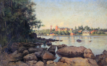 Богданов Иван Петрович. Окрестности Петербурга. Холст, масло. 36х59. 1884. Таганрогский художественный музей.