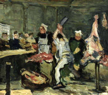 Тетерин Виктор Кузьмич. Мясники. Холст, масло. 69х78. 1947. Центральный выставочный зал `Манеж` (Санкт-Петербург).