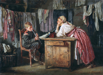 Башилов Яков Степанович. Кантонист. Холст, масло. 36х49. 1892. Харьковский художественный музей.