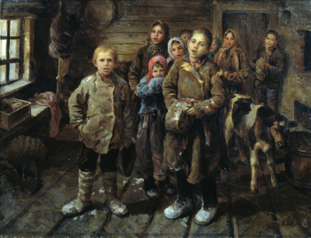 Сычков Федот Васильевич. Христославы. Холст, масло. 63х83. 1935. Мордовский республиканский музей изобразительных искусств имени С.Д.Эрьзи.