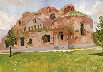 Старовойтов Виктор Никонович. Брестская крепость. Бумага, акварель. 40х60. 1965. Музей истории Дальнего Востока имени В.К.Арсеньева.