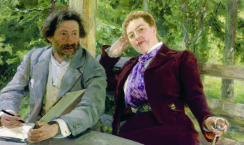 Репин Илья Ефимович. Автопортрет с Натальей Борисовной Нордман (жена художника). Холст, масло. 78х130. 1903. Музей Атенеум (Хельсинки).