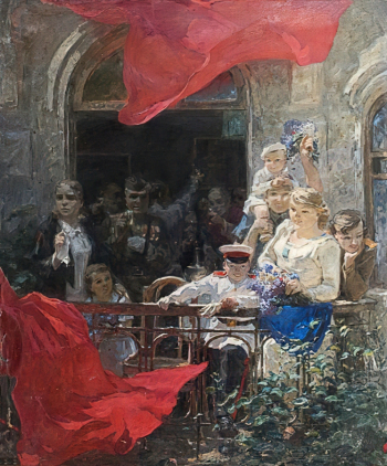 Заборовский Франц Эдуардович. В День Победы. Холст, масло. 213х174,5. 1946. Вятский художественный музей имени В.М. и А.М. Васнецовых.