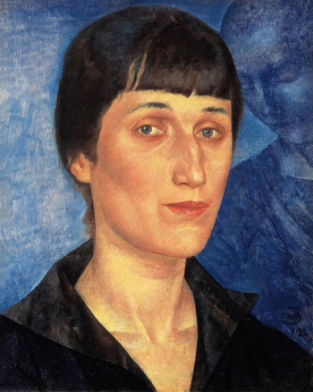Петров-Водкин Кузьма Сергеевич. Портрет А.А.Ахматовой. Холст, масло. 54х43. 1922. Государственный Русский музей.