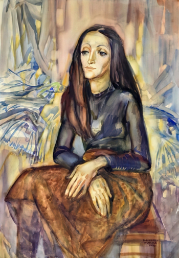 Валли Лембер-Богаткина (Валентина Густавовна). Балерина Л.Саарама. Бумага, акварель. 99,5х69. 1980. Вятский художественный музей имени В.М. и А.М.Васнецовых.