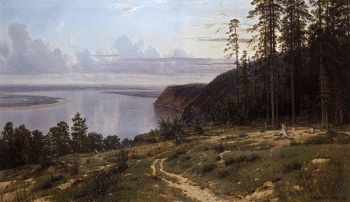 Шишкин Иван Иванович. Кама. Холст, масло. 104х181. 1882. Частная коллекция.