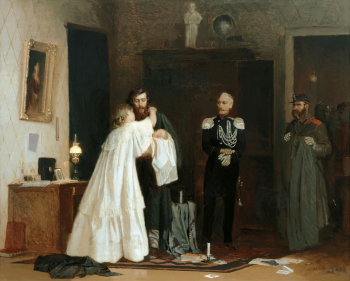 Шурыгин Арсений Николаевич. Арест. Холст, масло. 54х65. 1867. Государственный музей изобразительных искусств Республики Татарстан.