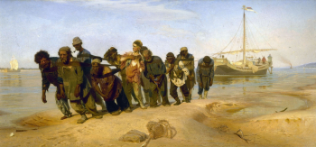 Репин Илья Ефимович. Бурлаки на Волге. Холст, масло. 131х281. 1870-1873. Государственный Русский музей.