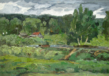 Фирер Илья Аронович. Дачные места. Картон, масло. 35х49,5. 1983. Музей современного искусства ЕАО.