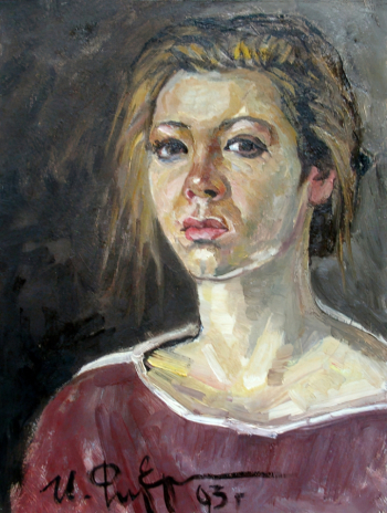 Фирер Илья Аронович. Портрет девушки. Картон, масло. 50х38. 1993. Музей современного искусства ЕАО.