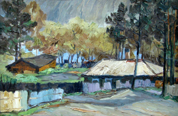 Фирер Илья Аронович. Турбаза. Картон, масло. 35х50,5. 1981. Музей современного искусства ЕАО.