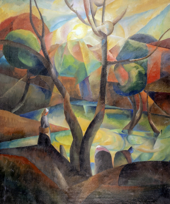 Григорьев Николай Михайлович. У пруда. Холст, масло. 106х88. 1921. Калужский музей изобразительных искусств.