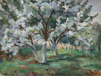 Григорьев Николай Михайлович. Яблони. Холст, масло. 66х50. 1934. Липецкий областной краеведческий музей.