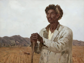 Игошев Владимир Александрович. Портрет корейского крестьянина. Холст, масло. 83х110. 1959. Волгоградский музей изобразительных искусств имени И.И.Машкова.