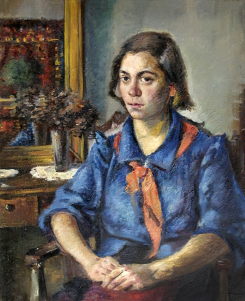 Зефиров Константин Клавдианович. Пионервожатая Лиля. Холст, масло. 74,5х61,5. 1936. Вологодская областная картинная галерея.